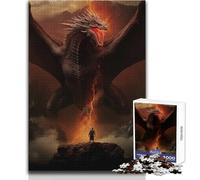 Puzzle 1000 pièces pour Adolescents - Danger de Dragon - Jouet apaisant et Relaxant d'intérieur - Découpe de précision avancée - Dimensions:38x26cm
