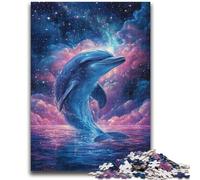 Puzzle 1000 pièces pour Adolescents Dauphin Cosmique, Jeu éducatif, défi, Jouet, à Offrir en Cadeau à Toute la Famille, 38x26cm