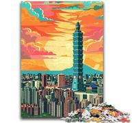 Puzzle 1000 pièces pour Adolescents de Taipei, Taiwan (14 Ans et Plus), Jeu de Quiz Amusant à la Maison, Cadeau d'anniversaire, Cadeau de Voyage (Taille 38x26cm)