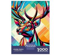 Puzzle 1000 Pièces pour Adolescents Deer WPAP Pop Art Colorful Puzzles pour Adultes, Jouet, Décoration Murale, Art Mural, Idéal comme Cadeau pour Toute La Famille 70x50cm/1000pcs