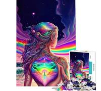 Puzzle 1000 pièces pour Adolescents Déesse de la Plage Arc-en-Ciel Activités Amusantes à la Maison Jeu éducatif d'assemblage de Motifs pour Les 14 Ans et Plus Jeu de Puzzle Offert (38x52cm)