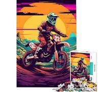 Puzzle 1000 pièces pour Adolescents défi éducatif extrême de Motocross Jouet Anti-Stress adapté aux 14 Ans et Plus (50x75cm)