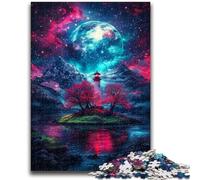 Puzzle 1000 pièces pour Adolescents Dengta Under The Blood Moon pour Les 14 Ans et Plus, Jeu de Quiz, activités Amusantes à la Maison, Cadeau d'anniversaire, Cadeaux de Voyage 50x75cm
