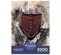 Puzzle 1000 Pièces pour Adolescents Denver in Watercolor Puzzle pour Adultes, Jouet À Monter Soi-même, Motif À Assembler pour Anniversaire, Noël 52x38cm/1000pcs