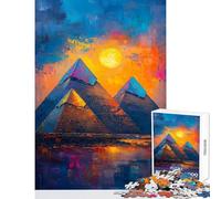 Puzzle 1000 pièces pour Adolescents Dessert Égypte Pyramides Jeu éducatif Activités familiales Décoration Murale Cadeau Original pour Anniversaire et Noël (38x52cm)