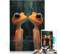 Puzzle 1000 pièces pour Adolescents Deux Grenouilles dans l'eau Jeux Amusants en Famille Renforcer l'amour Entre Les Couples 26x38cm