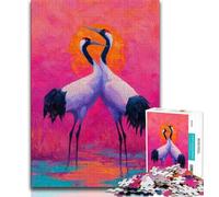 Puzzle 1000 pièces pour Adolescents Deux grues, Jeu de réflexion, idéal comme Cadeau pour Toute la Famille, pour Les Enfants de 14 Ans et Plus, 38x26cm