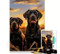 Puzzle 1000 pièces pour Adolescents, Deux Labradors, décoration soignée, Jouet d'exercice Mental, Jeu de détente, Cadeau Amusant de Noël (38x26cm)