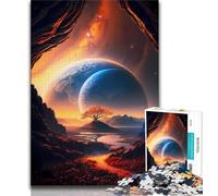 Puzzle 1000 pièces pour Adolescents Dieu Arbre Planète Cosmos 1000 pièces pour Adolescents Jouet éducatif et décompressant excellents Cadeaux et Jouets (38x26cm)