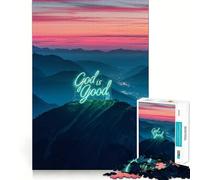Puzzle 1000 pièces pour Adolescents « Dieu est Bon »,Art aux Bords précis,activité intellectuelle,Jeu de détente,Cadeau d'anniversaire (38x52cm)