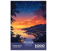 Puzzle 1000 Pièces pour Adolescents Dili, Timor Leste at Sunset Puzzle pour Adolescents - Jeu Manuel - Décoration Parfaite - Idéal comme Cadeau 38x26cm/1000pcs