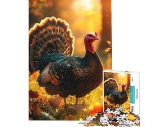 Puzzle 1000 pièces pour Adolescents Dinde Sauvage en Automne Jeu addictif pour cultiver la Patience Jeu Pratique Anti-Stress Cadeau d'anniversaire (Dimensions 38x26cm)