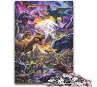 Puzzle 1000 pièces pour Adolescents, Dinosaures et tyrannosaures, pour Les 14 Ans et Plus, Jeu de Quiz Amusant à la Maison, Cadeau d'anniversaire, Cadeau de Voyage 50x75cm