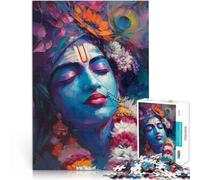 Puzzle 1000 pièces pour Adolescents Divin Krishna Jouets de Jeu pour Cadeau Familial Décoration Murale, Cadeaux Uniques pour Anniversaire et Noël 50x70cm