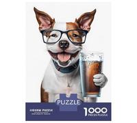 Puzzle 1000 Pièces pour Adolescents Dog and A Glass of Beer Casse-têtes pour Adolescents Analyse Et Logique Interaction Parent-Enfant Jeu Stimulant Jouets 70x50cm/1000pcs