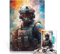 Puzzle 1000 pièces pour Adolescents Douleur chez Les Soldats des Forces spéciales Jeux Amusants décoration Murale 38x26cm