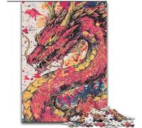 Puzzle 1000 pièces pour Adolescents, Dragon Aquarelle, à partir de 14 Ans, pour s'amuser en Famille et Jouer Le Soir, Collection d'artistes, Beaux-Arts (Taille 26x38cm)