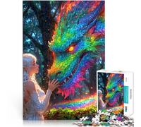 Puzzle 1000 pièces pour Adolescents Dragon Arc-en-Ciel et Fille Jeu Familial Anti-Stress Défi Difficile Une œuvre d'art 75x50cm