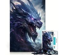 Puzzle 1000 pièces pour Adolescents Dragon Azur,Art Contemporain sans Couture,Jeu de réflexion,Cadeau pour se détendre,Jouer,Noël,Loisirs créatifs (38x52cm)