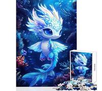 Puzzle 1000 pièces pour Adolescents Dragon Bleu des Mers Jouet éducatif Cadeau d'anniversaire Jeu éducatif Défi éducatif Dimensions 50x75cm