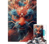 Puzzle 1000 pièces pour Adolescents Dragon Bonne année Stimule Le Cerveau Une œuvre d'art Jeu Amusant Convient aux 14 Ans et Plus (38x52cm)