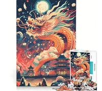 Puzzle 1000 pièces pour Adolescents Dragon Chinois majestueux Jeux éducatifs Assemblage de Motifs Collection d'artistes Beaux-Arts 38x26cm