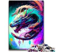 Puzzle 1000 pièces pour Adolescents Dragon coloré pour Les 14 Ans et Plus Jeu Impossible Cadeau d'anniversaire de Noël 50x75cm