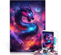 Puzzle 1000 pièces pour Adolescents Dragon Cosmique Entraînez Votre Cerveau et Vos Mains avec Affiche et Feuille de Questions correspondantes 52x38cm