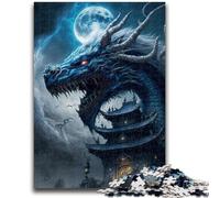 Puzzle 1000 pièces pour Adolescents Dragon Décompression Intellectuelle Jouet Éducatif Cadeaux Secret du Père Noël 50x75cm