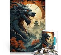 Puzzle 1000 pièces pour Adolescents Dragon et Pagode Jouets Jeux éducatifs Soulagement du Stress Jeu de défi Unique 38x26cm