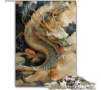 Puzzle 1000 pièces pour Adolescents, Dragon Japonais ondulé, à partir de 14 Ans, pour s'amuser en Famille et Jouer Le Soir, Collection d'artistes, Beaux-Arts (Taille 50x75cm)