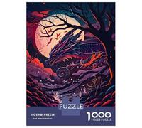 Puzzle 1000 Pièces pour Adolescents Dragon Moonlight Puzzles pour Adultes, Jouet, Décoration Murale, Art Mural, Idéal comme Cadeau pour Toute La Famille 70x50cm/1000pcs