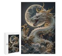 Puzzle 1000 pièces pour adolescents Dragon Moonlit Sky Sculpture Puzzle pour adultes Jeu de réflexion Analyse et Logique 1000 pièces