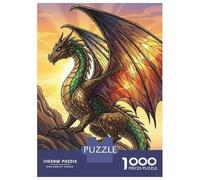 Puzzle 1000 Pièces pour Adolescents Dragon on A Mountain Peak Puzzle pour Adultes Jeux Amusants Cadeau d'anniversaire, Noël 52x38cm/1000pcs