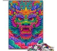 Puzzle 1000 pièces pour Adolescents, Dragon psychédélique, Jouet éléphant, Jeu intellectuel, Cadeau d'anniversaire, décoration Murale pour Les 14 Ans et Plus (Taille 50x75cm)