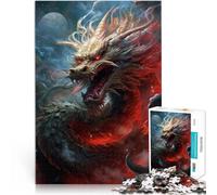 Puzzle 1000 pièces pour Adolescents Dragon Seigneur de Guerre Japonais défi éducatif avec Affiche et Feuille de Questions correspondantes 38x26cm