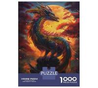 Puzzle 1000 Pièces pour Adolescents Dragon Sunset Puzzle pour Adolescents - Jeu Manuel - Décoration Parfaite - Idéal comme Cadeau 52x38cm/1000pcs