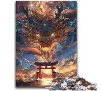 Puzzle 1000 pièces pour Adolescents Dragon Torii Gate Jouets éducatifs et ludiques Activités à la Maison, Cadeau d'anniversaire, Cadeau de Voyage 50x75cm
