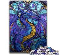 Puzzle 1000 pièces pour Adolescents, Dragon vitrail, Difficile à réaliser, mais Amusant et Humoristique, Cadeau d'anniversaire, Cadeaux, décoration Murale 50x75cm