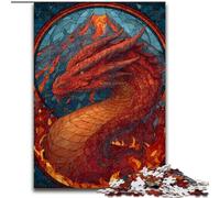 Puzzle 1000 pièces pour Adolescents, Dragon vitrail, pour 14 Ans et Plus, pour s'amuser en Famille et Passer Une soirée Jeux, Collection d'artistes, Beaux-Arts (Taille 50x75cm)