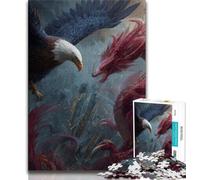 Puzzle 1000 pièces pour Adolescents Dragon Volant et Aigle, Difficile à réaliser mais Amusant et Humoristique, Cadeau d'anniversaire, Cadeaux, décoration Murale (38x26cm)