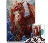 Puzzle 1000 pièces pour Adolescents Dragon Volant Rouge Puzzle 1000 pièces, Jeu éducatif, défi, Jouet, Cadeau pour Toute la Famille (Taille 75x50cm)