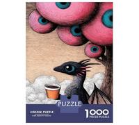 Puzzle 1000 Pièces pour Adolescents Dragon with Coffee Under Eye-Trees Les Puzzles pour Adolescents Améliorent La Mémoire - Cadeau d'anniversaire, De Noël 52x38cm/1000pcs