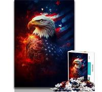 Puzzle 1000 pièces pour Adolescents, Drapeau américain, Aigle, Aide Le Cerveau à exercer, Jouets addictifs pour cultiver la Patience, Collection d'artistes, Beaux-Arts (38x26cm)