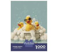 Puzzle 1000 Pièces pour Adolescents Duck Squad Soak - Retro Bubble Bath Vibes Puzzle pour Adolescents Améliore La Mémoire Défi À Réaliser Amusant en Famille Et Soirée Jeux 52x38cm/1000pcs