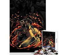 Puzzle 1000 pièces pour Adolescents Duel de samouraïs dans Un Paysage de feu Jeu Anti-Stress idée Cadeau Jeu Pratique Collection d'artistes Format 50x75cm