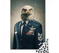 Puzzle 1000 Pièces pour Adolescents Eagle Air Force Uniform Puzzles pour Adultes : Améliorent La Mémoire - Difficile Et Stimulant - Cadeaux De Noël Et d'anniversaire 38x26cm/1000pcs