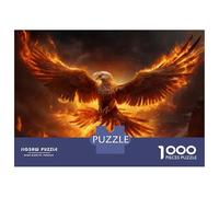 Puzzle 1000 Pièces pour Adolescents Eagle Fire Art Print Puzzle Adulte Jeu Familial Difficile Difficile Cadeau d'anniversaire Unique 52x38cm/1000pcs