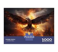 Puzzle 1000 Pièces Pour Adolescents Eagle Fire Fantasy Artwork Puzzle Pour Adolescents - Niveau De Difficulté Élevé - Activités Amusantes À La Maison - Jouet Addictif Pour Développer La Patience 52x38