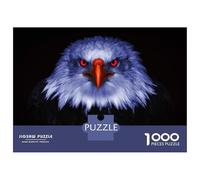 Puzzle 1000 Pièces pour Adolescents Eagle with Red Eyes on Black Puzzle pour Adolescents - Jeu Manuel - Décoration Parfaite - Idéal comme Cadeau 52x38cm/1000pcs